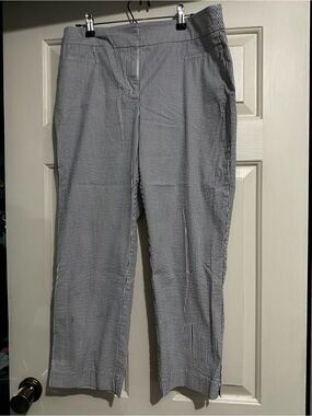 Ann Taylor Factory Navy and White Vertical Stripe Pants